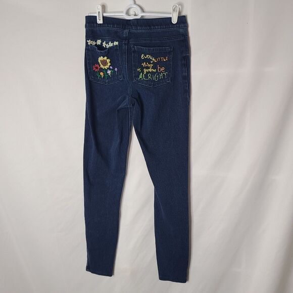 SPANX‎ Jean-ish Ankle Legging DIY Embroidered sz Small - Picture 2 of 8